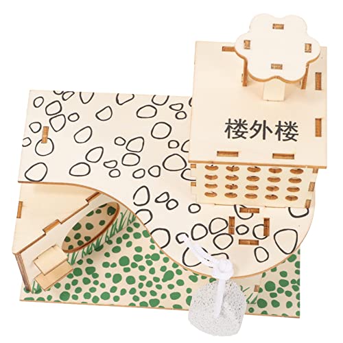 Sosoport Hamster Kletterspielzeug Chinchilla Versteck Rattenkäfig Ornament Zwerghamster Spielzeug Naturholz Hamsterhaus Haustier Spielplatz von Sosoport