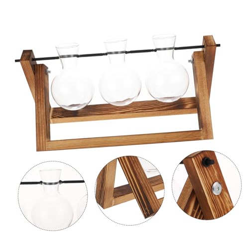 Sosoport Wasserpflanzen Terrarium mit Holzständer Glasvase Propagation Station für Hydrokultur Pflanzen Anzucht Dekoration Tischdeko Wohnzimmer Büro Sosoport Wasserpflanzen Terrarium mit Holzständer Glasvase Propagation Station für Hydrokultur Pflanzen Anzucht Dekoration Tischdeko Wohnzimmer Büro von Sosoport