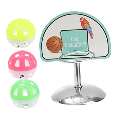 Sosoport Zubehör Für Die Papageienjagd Haustierbedarf Vogel-aktivitätsspielzeug Papageien-Basketball- Mini Reifen Basketball-vogelspielzeug Lustig Bunt Metall Rot von Sosoport