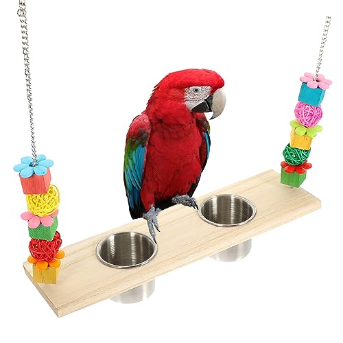 Sosoport Papagei Schaukel Spielzeug Mit Feeder Cup Vogel Schaukel Stehen Für Papageien Vogel Spielzeug von Sosoport