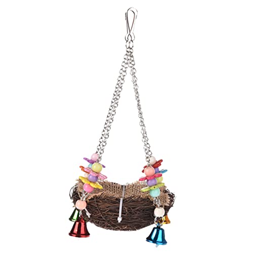 Sosoport Papagei Sittich Nester Rattan Vogel Nest Hängen Vogel Spielzeug Natürliche Vogel Nest Design von Sosoport