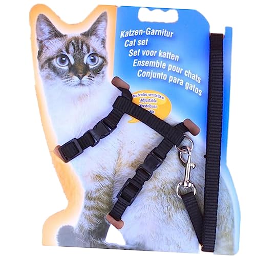 Sosoport Verstellbares Katzengeschirr Mit Für Katzen Und Kätzchen Förmiges Design Schwarz Einfach Anzulegen Passender von Sosoport
