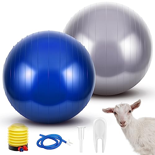 Sotiff Herding Ziegenball-Spielzeug, Anti-Burst, PVC, großer Übungsball mit Inflator, Pumpe, Herding Spielzeug für Ziegen, Hunde, Pferde zum Spielen mit Lamm für Outdoor-Unterhaltung, Spielzeug (Blau, von Sotiff