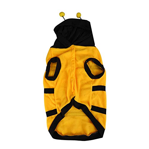 Souarts Bienenkostüm Kapuzenpullover für Haustier Katze Hund Kleidung Biene Kleid Schwarz und Gelb von Souarts
