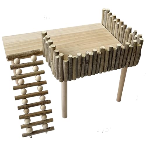 SouiWuzi Hamsterspielzeug, 12x8x8 Holz Hamster Kletterspielzeug mit Leiter Flacher Standgeschütze Hamster Käfigzubehör zum Klettern, Hamsterspielzeug SouiWuzi Hamsterspielzeug, 12x8x8 Holz Hamster Kletterspielzeug mit Leiter Flacher Standgeschütze Hamster Käfigzubehör zum Klettern, Hamsterspielzeug von SouiWuzi