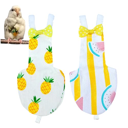 SouiWuzi Papageienwindel, 2pcs Vogelwindel, Verstellbarer Papagei mit Bug und innerer Tasche, Wiederverwendbare und waschbare Vogelkleidung für Sittiche, Cockatiel, Mini -Maakaw, Budgie, Kanarien von SouiWuzi