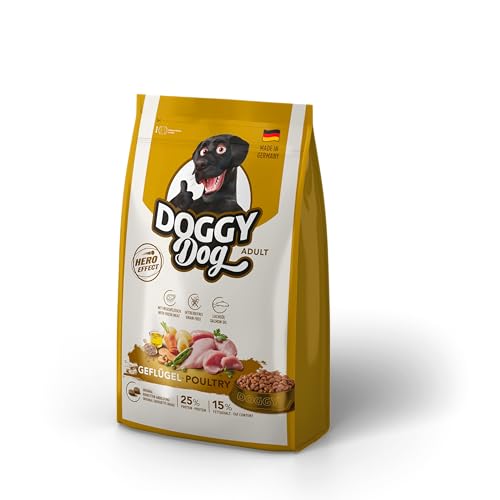 DOGGY Dog Geflügel Adult, 1 kg, Trockenfutter mit hohem Fleischanteil für ausgewachsene Hunde, getreidefreies Hundefutter mit Lachsöl, Made in Germany DOGGY Dog Geflügel Adult, 1 kg, Trockenfutter mit hohem Fleischanteil für ausgewachsene Hunde, getreidefreies Hundefutter mit Lachsöl, Made in Germany von DOGGY Dog