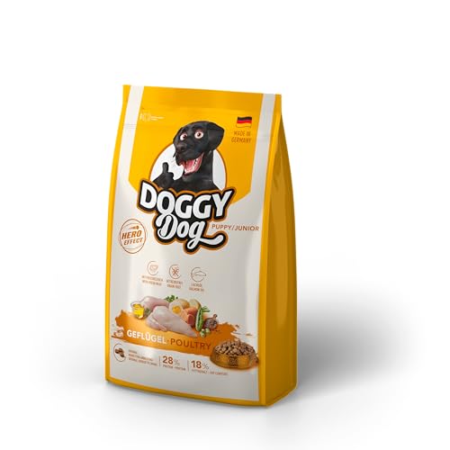 DOGGY Dog Geflügel Puppy / Junior, 1 kg, Trockenfutter mit hohem Fleischanteil für junge Hunde, getreidefreies Hundefutter mit Lachsöl, Made in Germany DOGGY Dog Geflügel Puppy / Junior, 1 kg, Trockenfutter mit hohem Fleischanteil für junge Hunde, getreidefreies Hundefutter mit Lachsöl, Made in Germany von DOGGY Dog