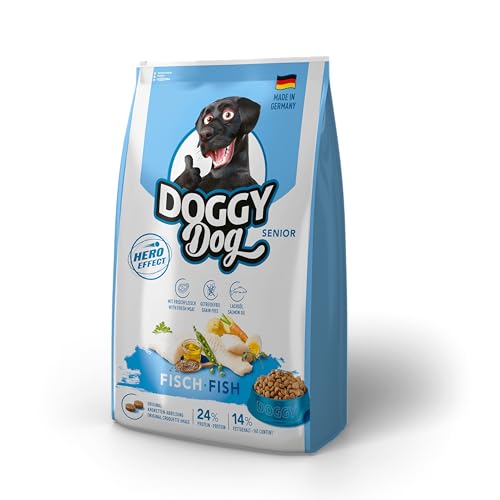 DOGGY Dog Fisch Senior, 10 kg, Trockenfutter mit hohem Fleischanteil für ältere Hunde, getreidefreies Hundefutter mit Lachsöl, Made in Germany DOGGY Dog Fisch Senior, 10 kg, Trockenfutter mit hohem Fleischanteil für ältere Hunde, getreidefreies Hundefutter mit Lachsöl, Made in Germany von Doggy Dog