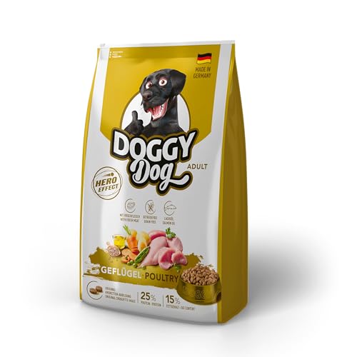 DOGGY Dog Geflügel Adult, 10 kg, Trockenfutter mit hohem Fleischanteil für ausgewachsene Hunde, getreidefreies Hundefutter mit Lachsöl, Made in Germany DOGGY Dog Geflügel Adult, 10 kg, Trockenfutter mit hohem Fleischanteil für ausgewachsene Hunde, getreidefreies Hundefutter mit Lachsöl, Made in Germany von DOGGY Dog