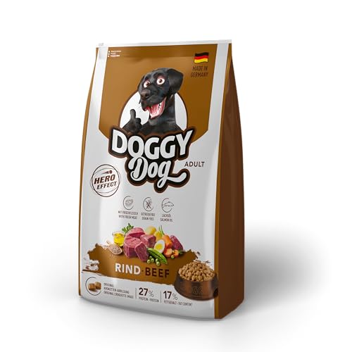 DOGGY Dog Rind Adult, 10 kg, Trockenfutter mit hohem Fleischanteil für ausgewachsene Hunde, getreidefreies Hundefutter mit Lachsöl, Made in Germany DOGGY Dog Rind Adult, 10 kg, Trockenfutter mit hohem Fleischanteil für ausgewachsene Hunde, getreidefreies Hundefutter mit Lachsöl, Made in Germany von DOGGY Dog