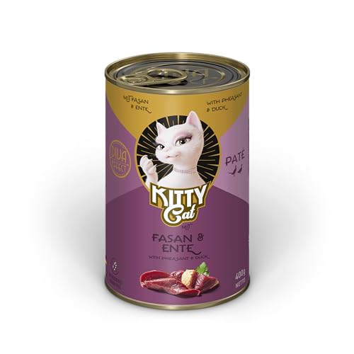 KITTY Cat Paté Fasan & Ente, 6 x 400 g, Nassfutter für Katzen, getreidefreies Katzenfutter mit Taurin, Lachsöl und Grünlippmuschel, Alleinfuttermittel mit hohem Fleischanteil, Made in Germany KITTY Cat Paté Fasan & Ente, 6 x 400 g, Nassfutter für Katzen, getreidefreies Katzenfutter mit Taurin, Lachsöl und Grünlippmuschel, Alleinfuttermittel mit hohem Fleischanteil, Made in Germany von KITTY Cat