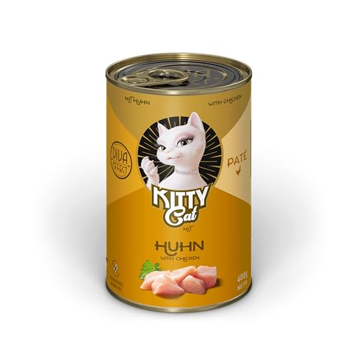 KITTY Cat Paté Huhn, 6 x 400 g, Nassfutter für Katzen, getreidefreies Katzenfutter mit Taurin, Lachsöl und Grünlippmuschel, Alleinfuttermittel mit hohem Fleischanteil, Made in Germany KITTY Cat Paté Huhn, 6 x 400 g, Nassfutter für Katzen, getreidefreies Katzenfutter mit Taurin, Lachsöl und Grünlippmuschel, Alleinfuttermittel mit hohem Fleischanteil, Made in Germany von KITTY Cat