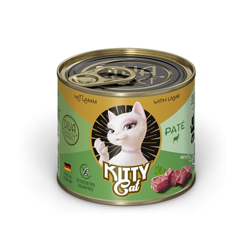 KITTY Cat Paté Lamm, 6 x 200 g, Nassfutter für Katzen, getreidefreies Katzenfutter mit Taurin, Lachsöl und Grünlippmuschel, Alleinfuttermittel mit hohem Fleischanteil, Made in Germany von Soul Pet