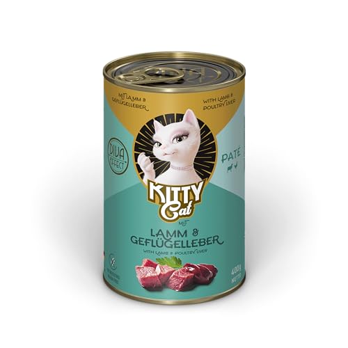 KITTY Cat Paté Lamm & Geflügelleber, 6 x 400 g, Nassfutter für Katzen, getreidefreies Katzenfutter mit Taurin, Lachsöl und Grünlippmuschel, Alleinfuttermittel mit hohem Fleischanteil, Made in Germany von Soul Pet