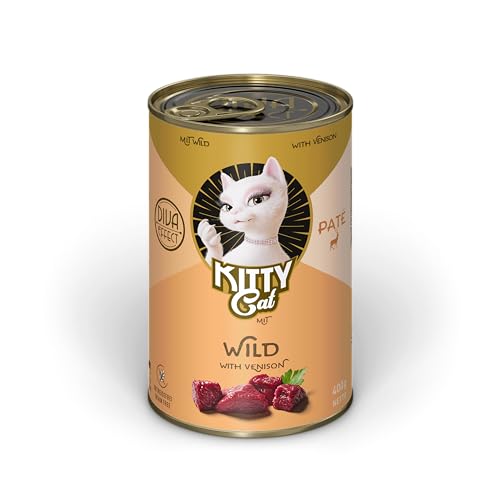 KITTY Cat Paté Wild, 6 x 400 g, Nassfutter für Katzen, getreidefreies Katzenfutter mit Taurin, Lachsöl und Grünlippmuschel, Alleinfuttermittel mit hohem Fleischanteil, Made in Germany KITTY Cat Paté Wild, 6 x 400 g, Nassfutter für Katzen, getreidefreies Katzenfutter mit Taurin, Lachsöl und Grünlippmuschel, Alleinfuttermittel mit hohem Fleischanteil, Made in Germany von KITTY Cat