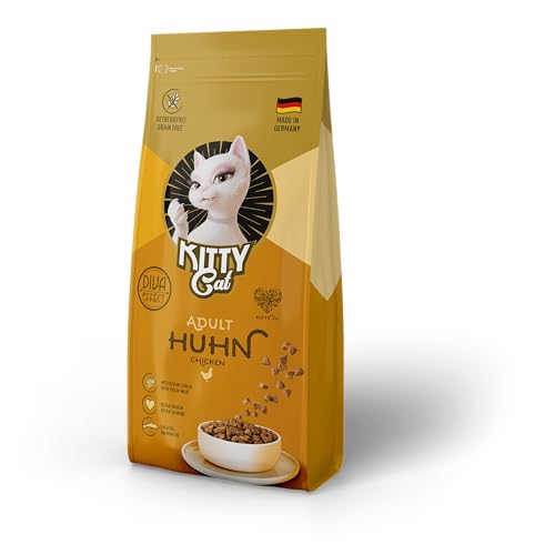 KITTY Cat Huhn Adult, 3 kg, Trockenfutter mit hohem Fleischanteil für ausgewachsene Katzen, getreidefreies Katzenfutter mit Taurin und Lachsöl, Made in Germany von KITTY Cat