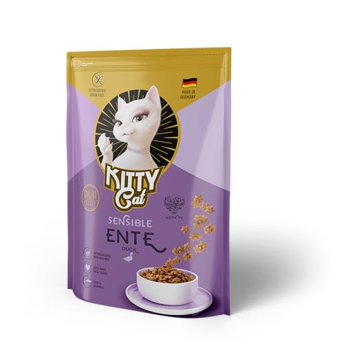 KITTY Cat Ente Sensible, 800 g, Trockenfutter mit hohem Fleischanteil für empfindliche Katzen, getreidefreies Katzenfutter mit Taurin und Lachsöl, Made in Germany von KITTY Cat
