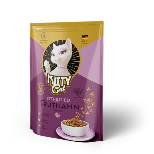 KITTY Cat Truthahn Sterilised, 800 g, Trockenfutter mit hohem Fleischanteil für sterilisierte Katzen, getreidefreies Katzenfutter mit Taurin und Lachsöl, Made in Germany von KITTY Cat