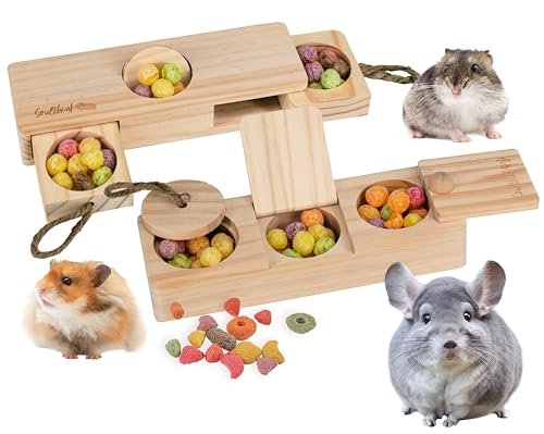 SoulThink Interaktives Meerschweinchenspielzeug - Rattenspielzeug aus Holz für Haustierratten, Anreicherung & Futtersuche Aktivität für Hamster Sniff n' Snack Puzzle für alle kleinen Nager (2 Sets) SoulThink Interaktives Meerschweinchenspielzeug - Rattenspielzeug aus Holz für Haustierratten, Anreicherung & Futtersuche Aktivität für Hamster Sniff n' Snack Puzzle für alle kleinen Nager (2 Sets) von SoulThink