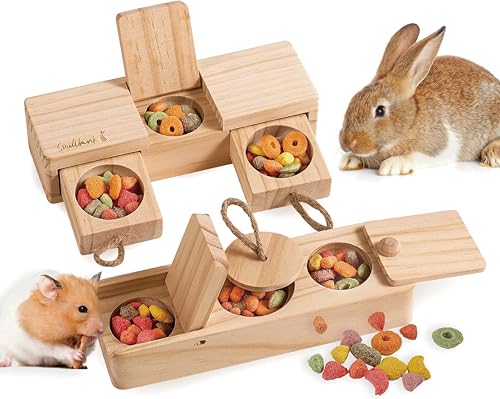 SoulThink® Interaktives Holzspielzeug für Kaninchen, Sniff n' Snack Bunny Kauspielzeug für Kaninchen, geeignet als Meerschweinchen-Spielzeug, Hamsterspielzeug gegen Langeweile, Hasenspielzeug für SoulThink® Interaktives Holzspielzeug für Kaninchen, Sniff n' Snack Bunny Kauspielzeug für Kaninchen, geeignet als Meerschweinchen-Spielzeug, Hamsterspielzeug gegen Langeweile, Hasenspielzeug für von SoulThink