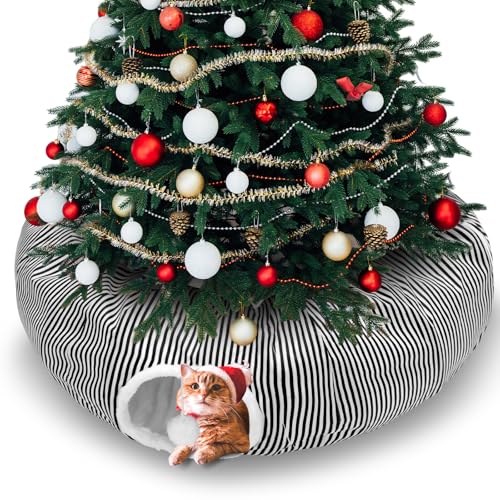 Soulchen Katzentunnelbett mit Weihnachtsmotiv, 91 x 90 x 24 cm, Katzenhöhle, Donut unter dem Weihnachtsbaum, zusammenklappbarer Tunnelschlauch für Innenkatzen, Versteck für Kaninchen, Frettchen Soulchen Katzentunnelbett mit Weihnachtsmotiv, 91 x 90 x 24 cm, Katzenhöhle, Donut unter dem Weihnachtsbaum, zusammenklappbarer Tunnelschlauch für Innenkatzen, Versteck für Kaninchen, Frettchen von Soulchen