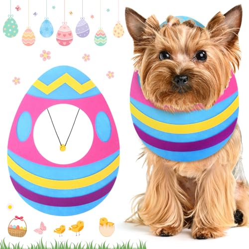 Soulchen Osterkostüm-Set für Hunde, niedlicher Hut, Kleidung, Hund, Ostern, verstellbare eiförmige Kopfbedeckung für Ostern, Haustier-Partyzubehör, mittelgroße und große Hunde, Katzen, Welpen, von Soulchen