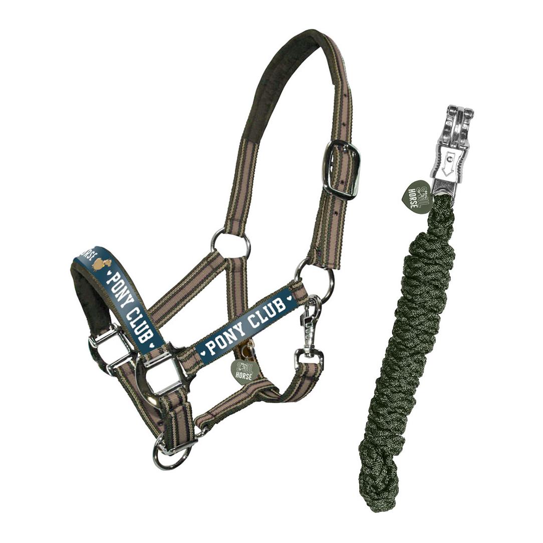 Soulhorse Halfter & Strick Set "Pony Club" Farbe: Oliv/Beige, Grösse Pferd: Kleines Pony Soulhorse Halfter & Strick Set "Pony Club" Farbe: Oliv/Beige, Grösse Pferd: Kleines Pony von Soulhorse