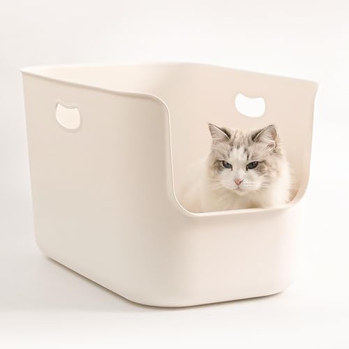 SpaceTime Extra große Katzentoilette mit hohen Seiten, 57 x 37 x 34 cm, XL-Multi-Katzentoilette für Kätzchen, Katzenboxen für Indoor-Katzen, Jumbo-Katzentoiletten für große Katzen, Spritzschutz von SpaceTime