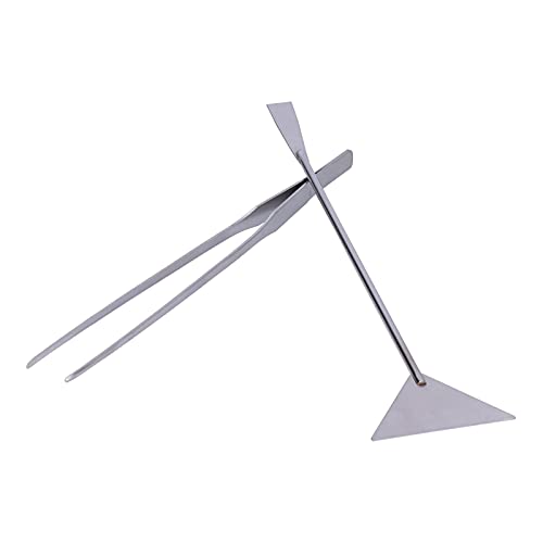Aquarium-Werkzeugset, Aluminiumlegierung mit Gerader und Gebogener Pinzette, Gebogene Schere für die Reinigung von Aquariumpflanzen von Spacnana