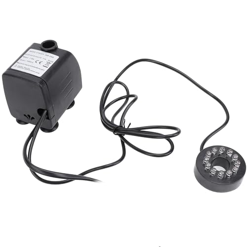 Tauchwasserpumpe, Tauchpumpe, 264 GPH mit 12 LED -Leuchten, 4 Farben, Verstellbarer, Ruhiger Motor, Leicht Reinigung, 4 Wasser, Wasserpumpen (EU-Stecker 220-240V) von Spacnana