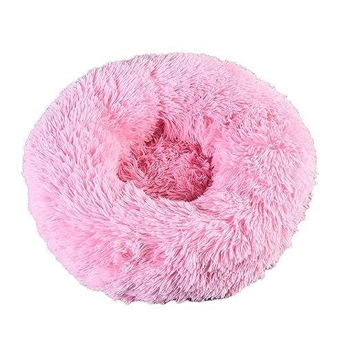 Spactz 1 PCS Super Soft Pet Bed Pink Kennel Hund Runde Katzen Winter Warm Schlafsack Langes Kissen für Welpen Plüsch von Spactz