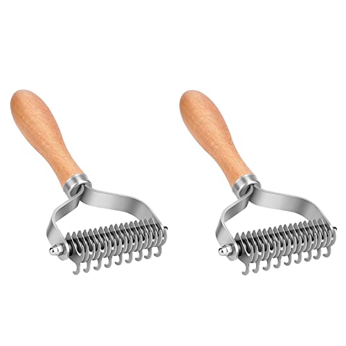 Spactz 2X Haustier Pflege Bürste, 2 Seitige Unterwolle Rechen für Hunde und Katzen, Sicherer Entfilzungs Kamm und Enthaarungs Werkzeug für Verfilztes Haar/Verwicklungen Spactz 2X Haustier Pflege Bürste, 2 Seitige Unterwolle Rechen für Hunde und Katzen, Sicherer Entfilzungs Kamm und Enthaarungs Werkzeug für Verfilztes Haar/Verwicklungen von Spactz