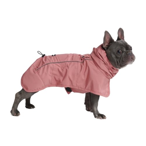 Spark Paws Hunderegenmantel, wasserdichte Winddichte Regenjacke, für kleine, mittlere, große und extra große Hunde, reflektierend, atmungsaktiv, mit vollständigem Körperschutz - Sea Pink, L von Spark Paws