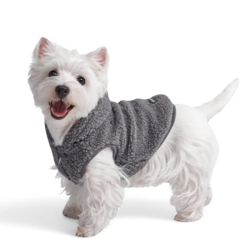 Spark Paws Teddy Hundepullover – Kuschelige Sherpa-Weste mit Warmer Fleece-Fütterung, Wintermantel für kleine, mittlere & große Hunde XL XXL - Grau - S Spark Paws Teddy Hundepullover – Kuschelige Sherpa-Weste mit Warmer Fleece-Fütterung, Wintermantel für kleine, mittlere & große Hunde XL XXL - Grau - S von Spark Paws