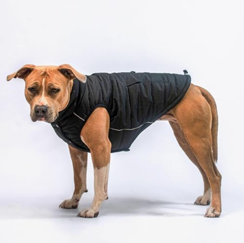 Spark Paws Warmshield™ Hundejacke Wintermantel, Warmes Fleece, Wasserabweisend, Winddicht, Reflektierende Weste, Geeignet für Mittelgroße und Große Hunde, Kälteschutz Schneejacke Parka - Black - 4XL Spark Paws Warmshield™ Hundejacke Wintermantel, Warmes Fleece, Wasserabweisend, Winddicht, Reflektierende Weste, Geeignet für Mittelgroße und Große Hunde, Kälteschutz Schneejacke Parka - Black - 4XL von Spark Paws