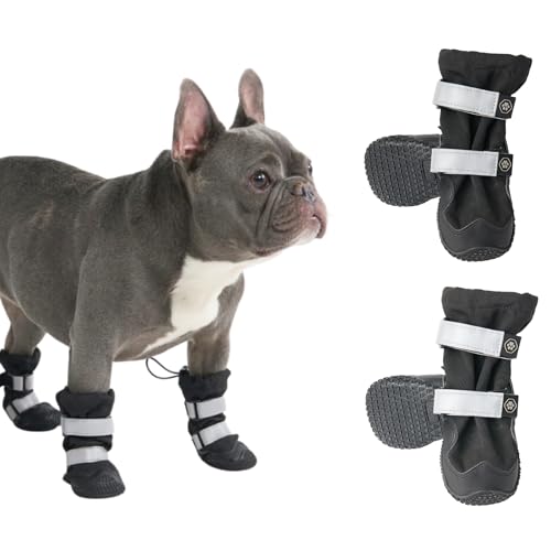 Spark Paws Wasserabweisende Hundeschuhe für mittelgroße und große Hunde, rutschfeste reflektierende Hundestiefel für Regen, Schnee, Wandern, 4er-Set - Black, B Spark Paws Wasserabweisende Hundeschuhe für mittelgroße und große Hunde, rutschfeste reflektierende Hundestiefel für Regen, Schnee, Wandern, 4er-Set - Black, B von Spark Paws