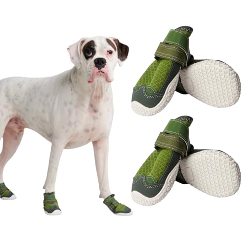 Spark Paws Hundeschuhe – rutschfest & Atmungsaktiv, Pfotenschutz im Sommer für heiße Oberflächen & Wandern, Strapazierfähig, 4er-Set - Green, B Spark Paws Hundeschuhe – rutschfest & Atmungsaktiv, Pfotenschutz im Sommer für heiße Oberflächen & Wandern, Strapazierfähig, 4er-Set - Green, B von Spark Paws