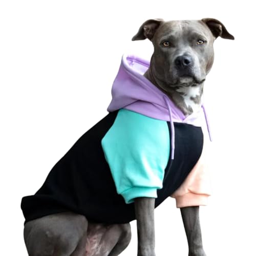 Spark Paws Hunde Kapuzenpullover – Premium-Qualität, butterweich, hervorragender Komfort und Passform, beruhigende Fleece-Innenseite, geeignet für alle Rassen - Cyber Punk - 4XL von Spark Paws