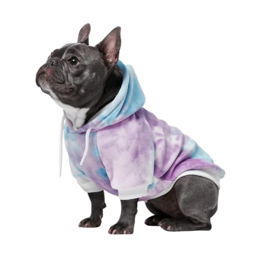 Spark Paws Hunde-Kapuzenpullover, Premium-Qualität, samtweich, überlegener Komfort und Passform, beruhigendes Fleece-Innenfutter, geeignet für alle Rassen, 90s Retro Sky Dye, Größe XL von Spark Paws