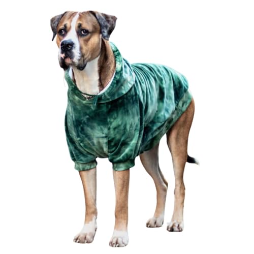 Spark Paws Hunde-Kapuzenpullover, Premium-Qualität, samtweich, überlegener Komfort und Passform, beruhigendes Fleece-Innenfutter, geeignet für alle Rassen, Green Skydye, Größe 4XL von Spark Paws