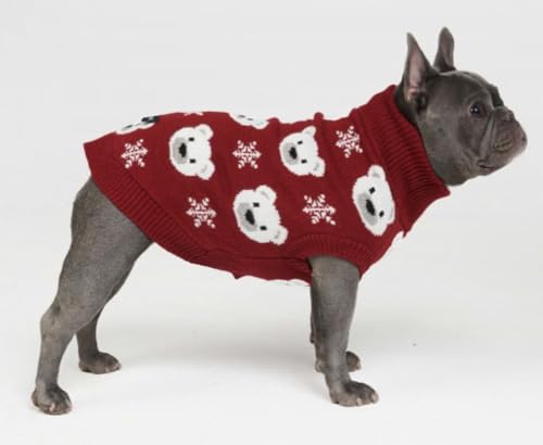 Spark Paws Knit Dog Sweater for Small Medium & Large Dogs – Warm Knitted Winter Turtleneck Pullover for Cold Weather, (Polar Bear, 4XL) von Spark Paws
