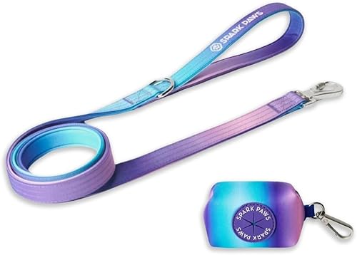Spark Paws Premium Dog Leash & Poop Bag Set - Heavy-Duty Alloy Hook for Strong Pulling Breeds - Comfortable, Durable & Secure - 90s Retro von Spark Paws