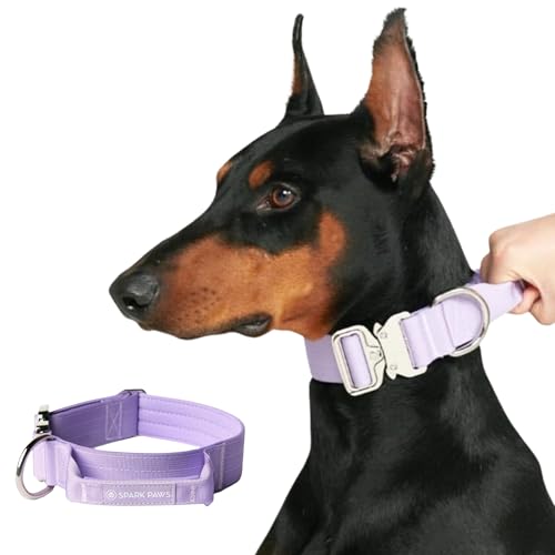 Spark Paws Taktisches Hundehalsband – Robuste, Premium-Qualität, Dick und Langlebig für Große und Mittelgroße Hunde - Purple Spark Paws Taktisches Hundehalsband – Robuste, Premium-Qualität, Dick und Langlebig für Große und Mittelgroße Hunde - Purple von Spark Paws