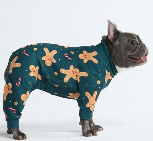 Spark Paws Weihnachtspyjama für Hunde, ultraweich und 4-Wege-Stretch, für kleine, mittelgroße und große Rassen, Lebkuchenmann, Größe XL von Spark Paws
