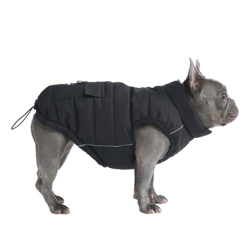 Spark Paws Warmshield™ Hundejacke Wintermantel, Warmes Fleece, Wasserabweisend, Winddicht, Reflektierende Weste, Geeignet für Mittelgroße und Große Hunde, Kälteschutz Schneejacke Parka - Black - XXL von Spark Paws