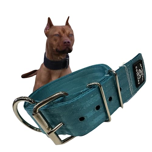 SparkDog Halsbänder, Arbeitshundehalsband, 5,1 cm breites Hundehalsband, 4-lagiges Polyester-Sicherheitsgurt-Gurtband, robuste Edelstahl-geschweißte Hardware, taktischer Stil, Pitbull, Hundehalsband von -SparkDog- Collars