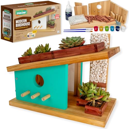 SparkJump Modernes Vogelhaus-Holzbearbeitungs-Set, komplettes DIY-Vogelhaus für Kinder und Erwachsene, bauen Sie Ihr eigenes Vogelhaus-Set für kreative Holzbearbeitung SparkJump Modernes Vogelhaus-Holzbearbeitungs-Set, komplettes DIY-Vogelhaus für Kinder und Erwachsene, bauen Sie Ihr eigenes Vogelhaus-Set für kreative Holzbearbeitung von SparkJump