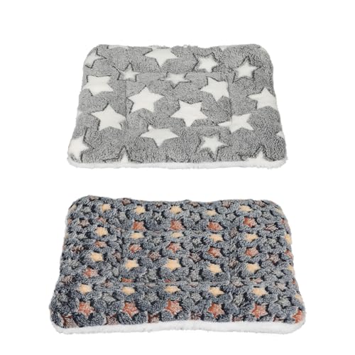 Kaninchenbett, Kaninchen Bett, Meerschweinchen Bett Matte, Fleece Plüschbett für Kaninchen, Meerschweinchen, Chinchilla, Eichhörnchen, Hamster, kleine (1*Grau+1*Zyanfarben Plüschbett) von Sparklenut