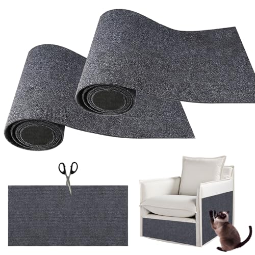 Kratzmatte, Selbstklebend Katzen Kratzbrett, Katzen kratzmatte, kratzmatte Katze Wand, Sisal Teppich Katzen, Kratzteppich Katze, kratzbretter Katze für Schützt Teppiche Sofas (2* Dunkelgrau, 40*100cm) von Sparklenut